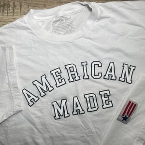 American Giant Flag Collection "American Made" T Shirt‎ White Grey 4th July USA